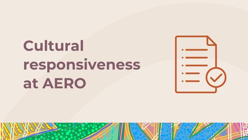 Thumbnail with title 'Cultural responsiveness at AERO' and icon of a checklist